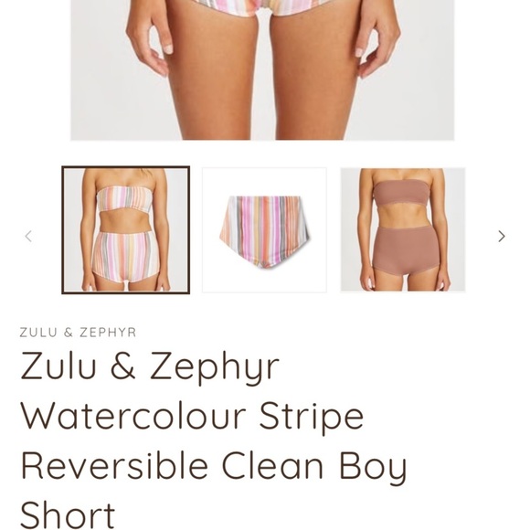 Anthropologie Zulu & Zephyr reversible swim shorts size 4 - Picture 7 of 7